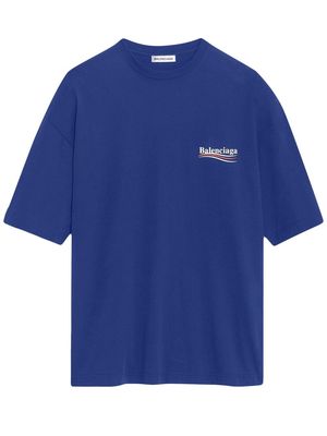 Balenciaga oversized logo-print T-shirt - Blue