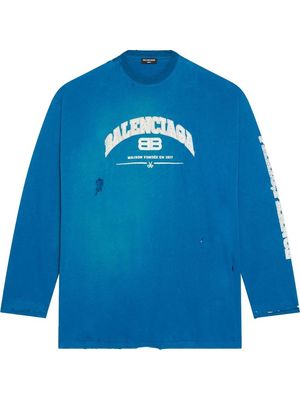 BALENCIAGA oversized long sleeve T-shirt - Blue