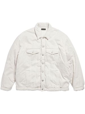 Balenciaga padded cotton denim jacket - Neutrals
