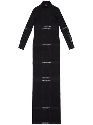 Balenciaga panelled cotton maxi dress - Black