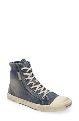 Balenciaga Paris Denim High Top Sneaker in Mid 90S Blue