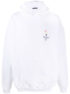 Balenciaga Paris Olympics oversized hoodie - White