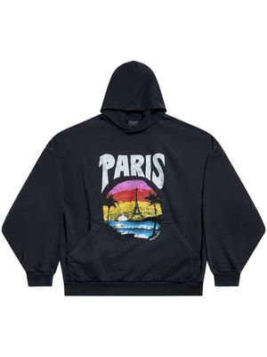 Balenciaga Paris Tropical cotton hoodie - Black