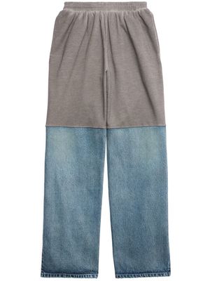 Balenciaga patched-detail sweatpants - Blue