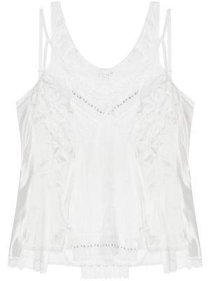 Balenciaga patchwork-effect lace vest - White