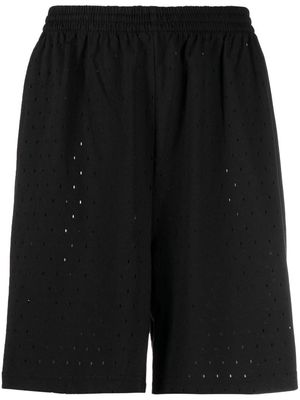 Balenciaga perforated track shorts - Black
