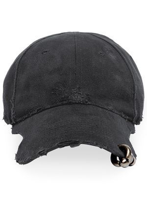 Balenciaga Piercing distressed cap - 1071 -WASHED BLACK/WHITE