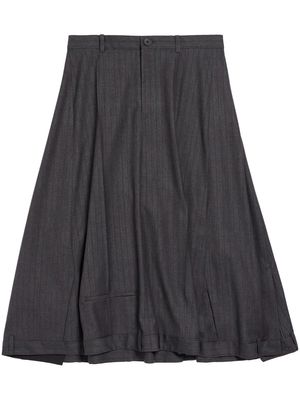Balenciaga pinstripe-pattern midi wool skirt - Grey