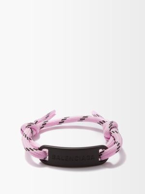 Balenciaga - Plate Logo-engraved Bracelet - Womens - Pink Multi