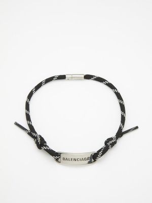 Balenciaga - Plate Logo-engraved Corded Choker - Womens - Black Multi