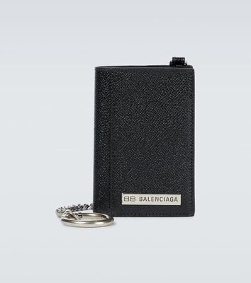 Balenciaga Plate vertical leather wallet