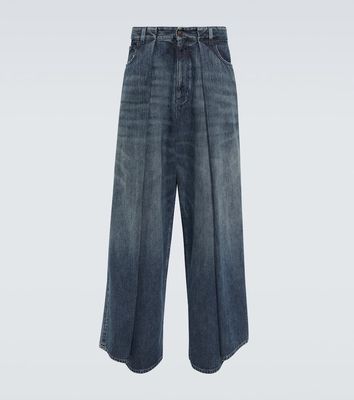 Balenciaga Pleated high-rise wide-leg jeans