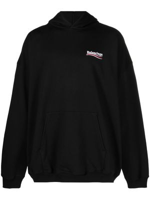 Balenciaga Political Campaign embroidered hoodie - Black