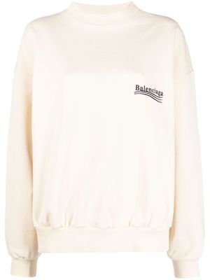 Balenciaga Political Campaign embroidered sweatshirt - Neutrals