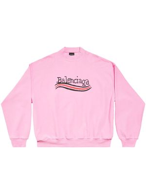 Balenciaga Political Campaign-print cotton sweatshirt - Pink