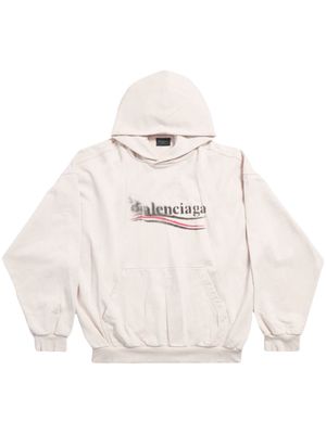 Balenciaga Political Stencil cotton hoodie - White