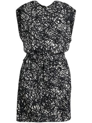 Balenciaga Pre-Owned 2000s abstract-print silk dress - Black