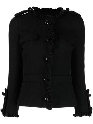 Balenciaga Pre-Owned 2006-2007 ruffle-trimmed single-breasted jacket - Black