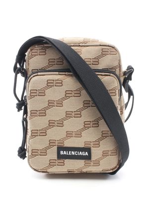Balenciaga Pre-Owned 2010 BB monogram-jacquard messenger bag - Neutrals