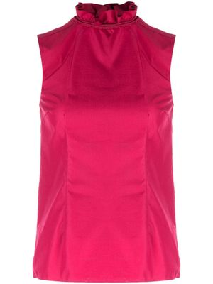 Balenciaga Pre-Owned 2010s ruffled neck sleeveless top - Pink