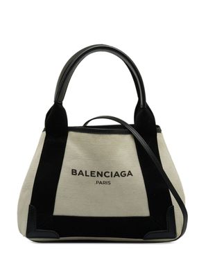 Balenciaga Pre-Owned 2018-2022 Navy Cabas XS two-way bag - Neutrals