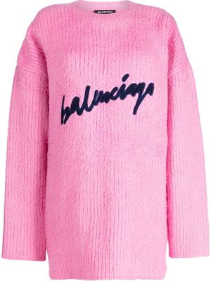 Balenciaga Pre-Owned logo-embroidered jumper - Pink