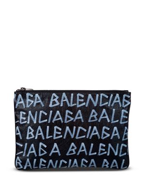 Balenciaga Pre-Owned logo-print clutch bag - Black