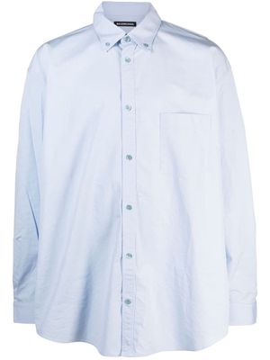 Balenciaga Pre-Owned logo-print cotton shirt - Blue