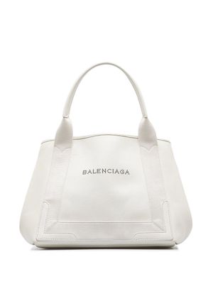 Balenciaga Pre-Owned Navy Cabas S tote bag - White