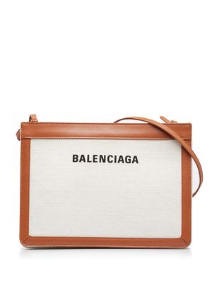 Balenciaga Pre-Owned Navy Pochette S crossbody bag - White