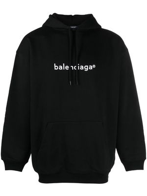 Balenciaga Pre-Owned New Copyright-print cotton hoodie - Black
