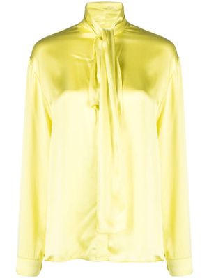 Balenciaga Pre-Owned pussy bow-collar silk skirt - Yellow