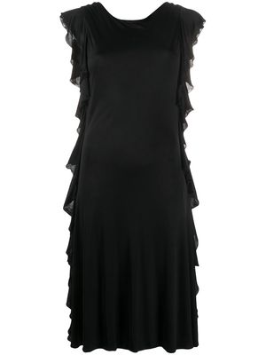 Balenciaga Pre-Owned ruffled sides A-line dress - Black