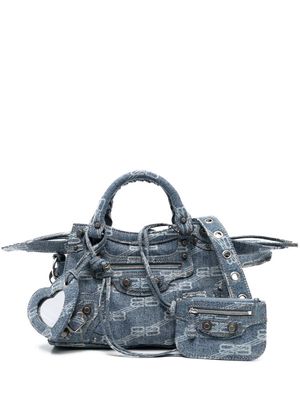 Balenciaga Pre-Owned small denim Neo Cagole satchel bag - Blue