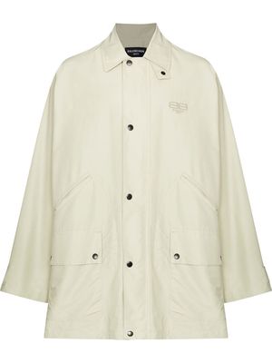Balenciaga raglan-sleeve parka coat - Neutrals