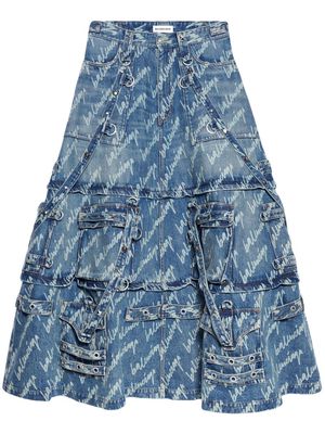 Balenciaga Raver logo-print skirt - Blue