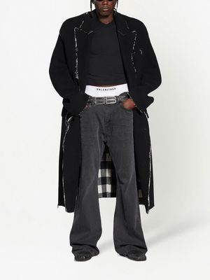 Balenciaga raw-edge oversized coat - Black