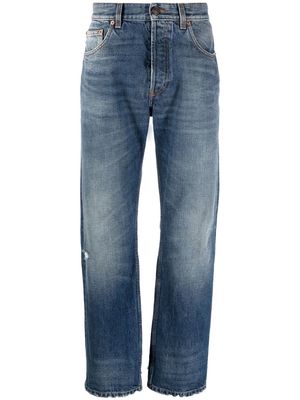 Balenciaga raw edge slim-cut jeans - Blue