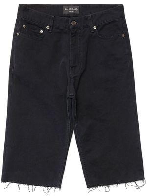 Balenciaga raw-hem denim shorts - Black