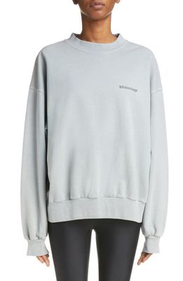 Balenciaga Regular Fit Embroidered Sweatshirt in Grey/Dark Grey