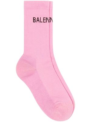 Balenciaga ribbed logo tennis socks - Pink