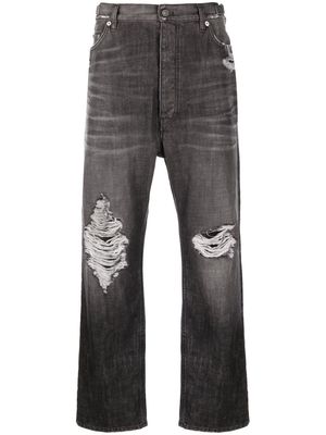 Balenciaga ripped straight-leg jeans - Black