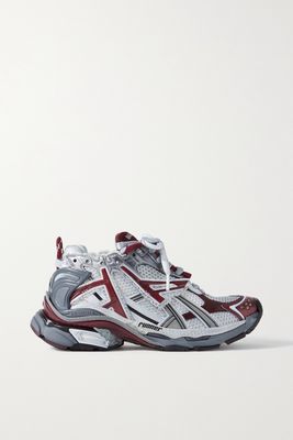 Balenciaga - Runner Logo-detailed Rubber-trimmed Mesh Sneakers - Burgundy