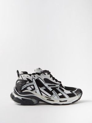 Balenciaga - Runner Mesh And Faux Leather Trainers - Mens - Black White