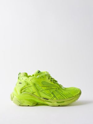 Balenciaga - Runner Mesh And Faux-leather Trainers - Mens - Yellow