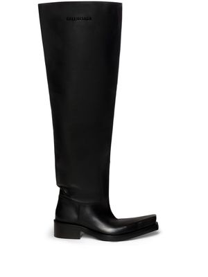 Balenciaga Santiago over-the-knee leather boots - Black