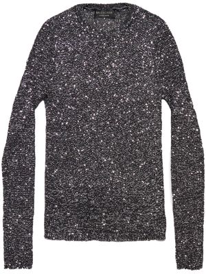 Balenciaga sequinned crew-neck sweatshirt - BLACK/SILVER