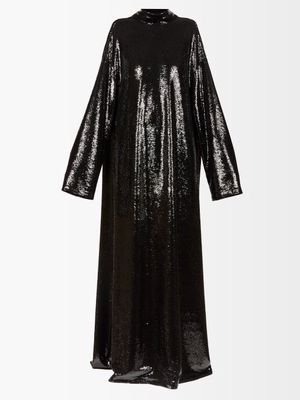 Balenciaga - Sequinned Swing Gown - Womens - Black