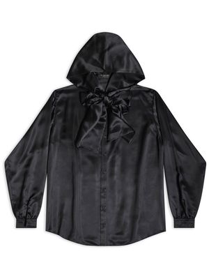 Balenciaga silk hooded blouse - Black