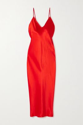 Balenciaga - Silk-satin Midi Dress - Red